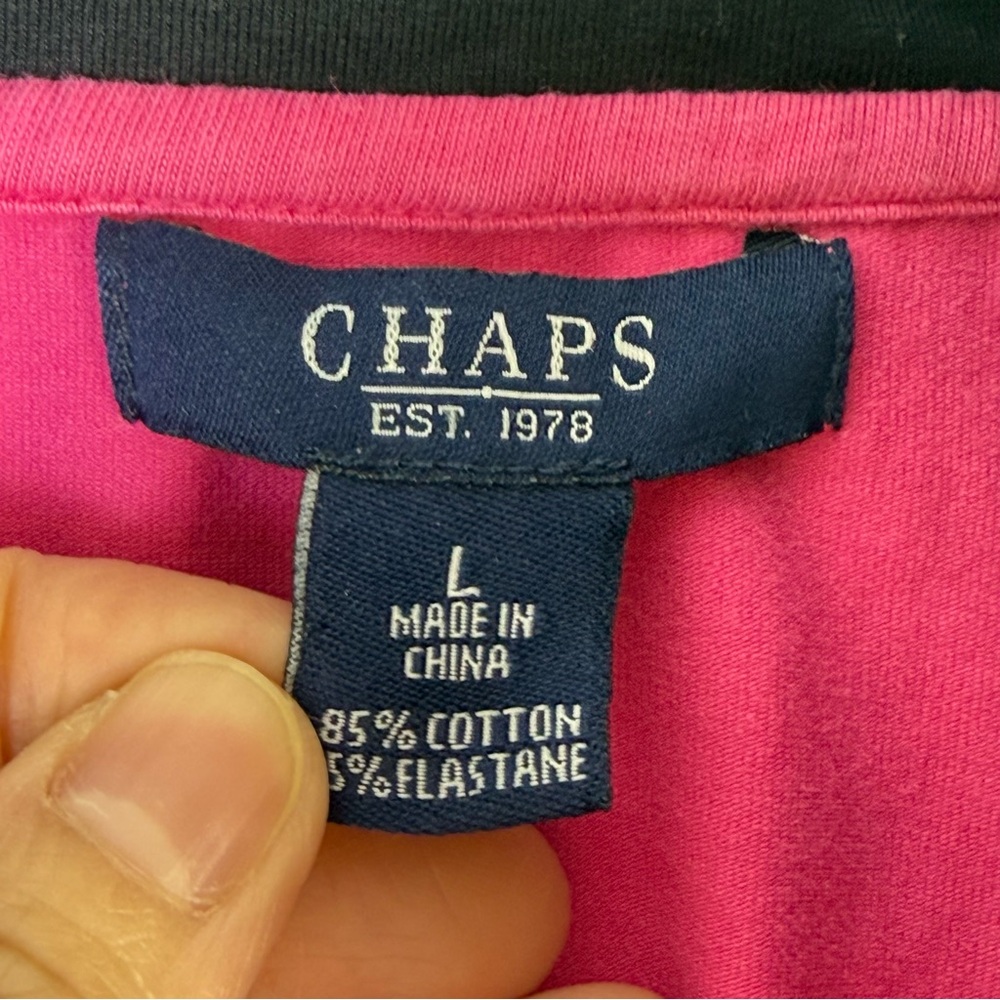 CHAPS Womens Vibrant Pink Jacket sz Large Cotton Soft Stretch Casual Preppy‎ - Picture 2 of 14